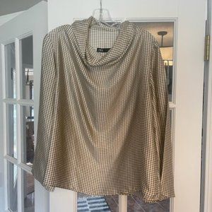 Zara Silk Cowl Neck Blouse - Check print